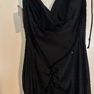 Sherri Hill low back/ floor length Black Dress. Perfect for formals or prom.